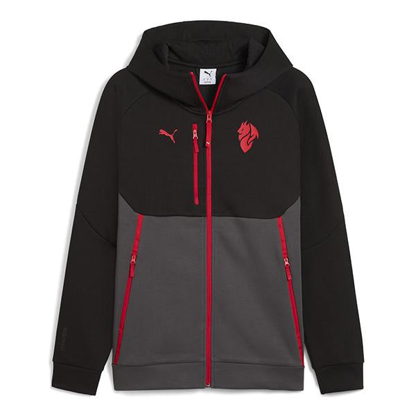 【ショップ限定エントリーでさらに+9倍】ACミランACM2025-26プーマテックフルジップフーディ裏起毛782394-04サッカースウェットブラックプーマPUMA