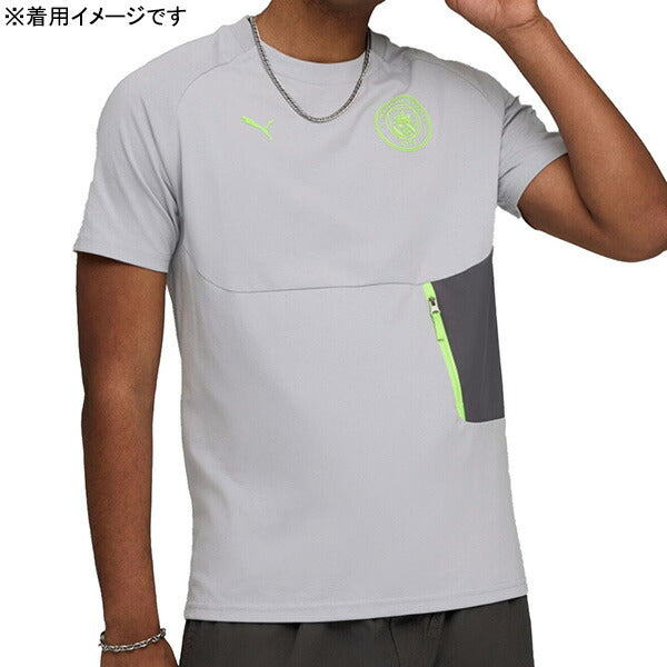 【ショップ限定エントリーでさらに+9倍】マンチェスターシティMCFC2025-26プーマテックポケット半袖Tシャツ782655-18サッカー半袖グレープーマPUMA