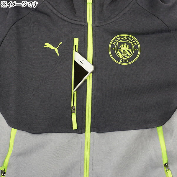 【ショップ限定エントリーでさらに+9倍】マンチェスターシティMCFC2025-26プーマテックフルジップフーディ裏起毛782656-18サッカースウェットジップパーカーグレープーマPUMA