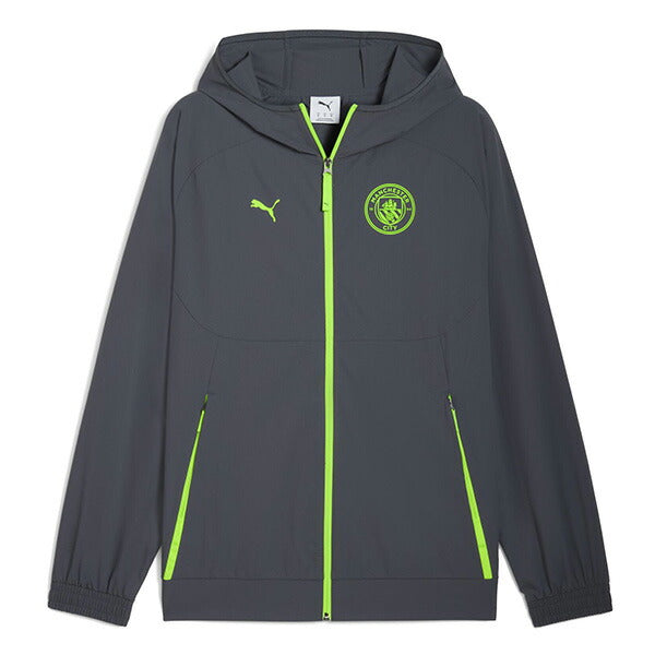 【ショップ限定エントリーでさらに+9倍】マンチェスターシティMCFCプーマテックウーブンジャケット782669-18サッカーレプリカウインドブレーカーグレープーマPUMA