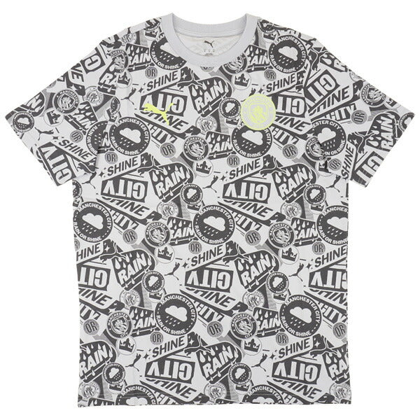 【ショップ限定エントリーでさらに+9倍】マンチェスターシティMCFC2025-26FTBLCULTURETeeAOP782672-25サッカーカジュアルTシャツ総柄グレーフォグプーマPUMA