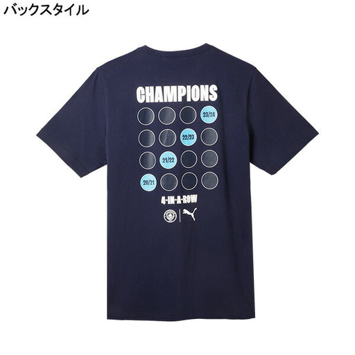 マンチェスターシティ2023-24PREMIERELeagueWinnerTee783466-06サッカー優勝記念Tシャツ半袖ネイビープーマPUMA
