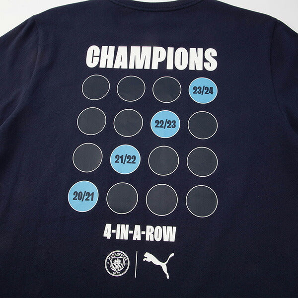 マンチェスターシティ2023-24PREMIERELeagueWinnerTee783466-06サッカー優勝記念Tシャツ半袖ネイビープーマPUMA