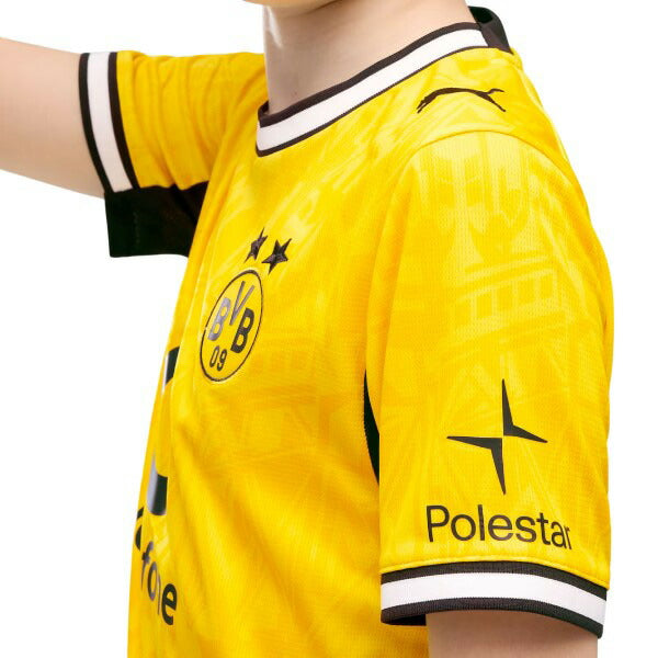ドルトムントジュニアBVB2026レプリカホームユニフォーム半袖784091-01サッカーファスターイエロー子供用プーマPUMA