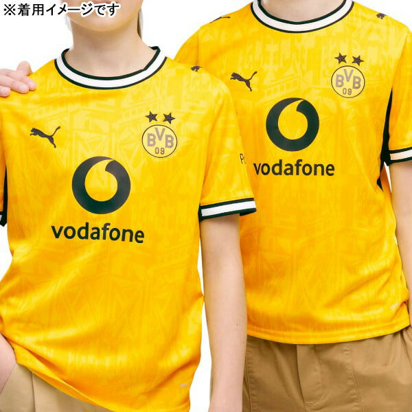 ドルトムントジュニアBVB2026レプリカホームユニフォーム半袖784091-01サッカーファスターイエロー子供用プーマPUMA
