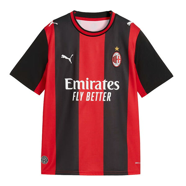 ACミランジュニアACM2026-07レプリカホームユニフォーム半袖784124-01サッカーブラックレッド子供用プーマPUMA