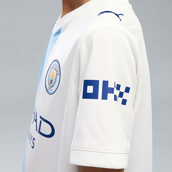 【上下セット】マンチェスターシティジュニアMCFC2026-27レプリカ3rdユニフォーム半袖ショーツ784355-784365サッカーホワイト子供用プーマPUMA