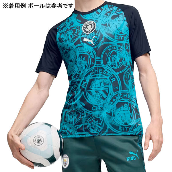 【ネコポス送料無料】マンチェスターシティFCプレマッチシャツプーマ785778-04サッカープレミアリーグプラクティスシャツメンズ