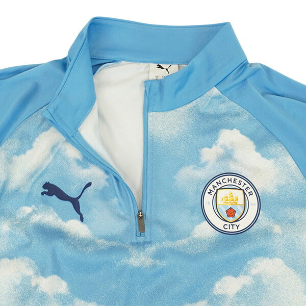 マンチェスターシティMCFC2026-27プレマッチ1/4ジップトップ786254-15サッカーアイシーブルーレプリカトレーニングウェアプーマPUMA
