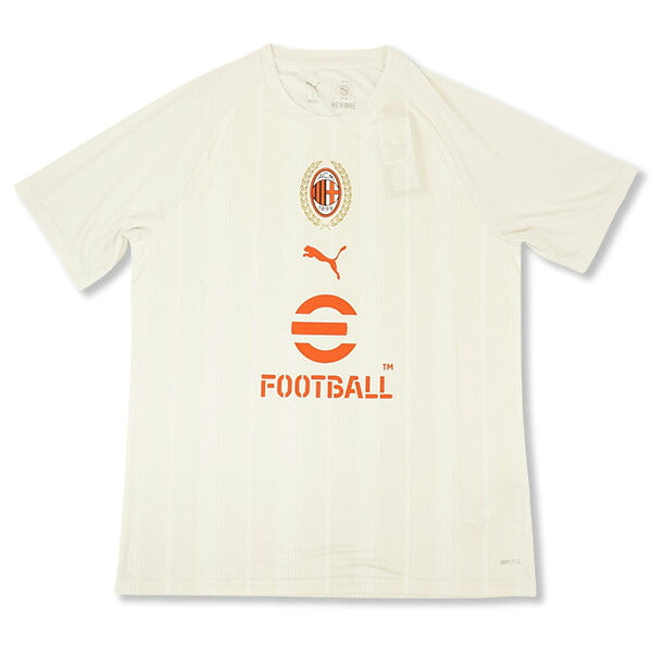 ACミランACM2026-27プレマッチ半袖シャツ786675-12サッカーレプリカプラクティスシャツグレープーマPUMA