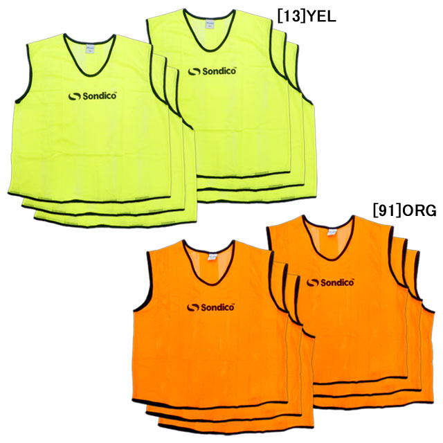 ソンディコsondicoメッシュビブス6枚組大人用男性用女性用840074フットサル背番号なし