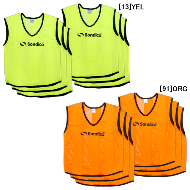 ソンディコsondico子供用ジュニアメッシュビブス6枚セット840074フットサル背番号なし