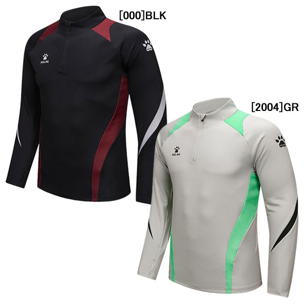 【送料無料】ケルメKELMEハーフジップトレーニングトップ841TT1044サッカーフットサルミニ裏毛ピステ長袖トレーニングウェア防寒メンズ