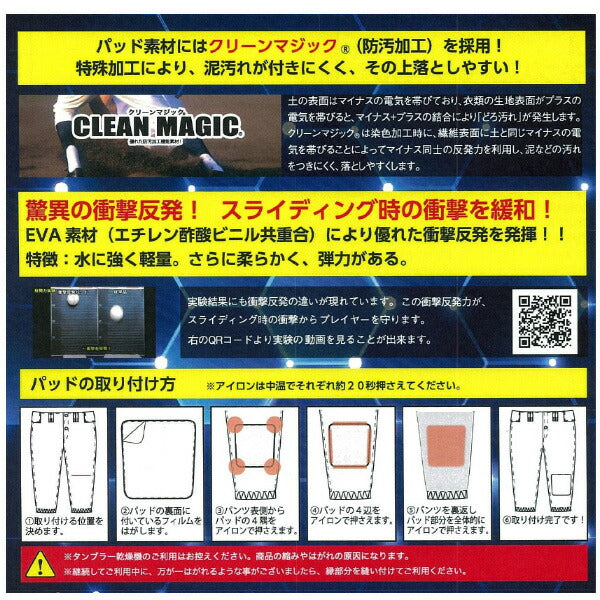 レワードREWARD野球メガリバウンドパッドヒザ大人小人兼用アイロン取り付けパッドAC302