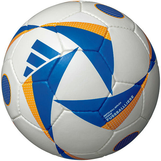 アディダスadidasフースバルリーベリーグ５号球白色×青色AF594WBサッカーボールUEFAEURO2024公式試合球レプリカ5号球別色モデルJFA検定球