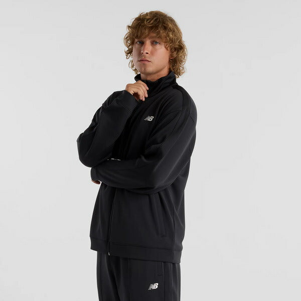 【ショップ限定エントリーでさらに+9倍】ニューバランスNewbalanceメンズトレーニングウェアジャージニットトラックジャケットAMJ51503-BK部活