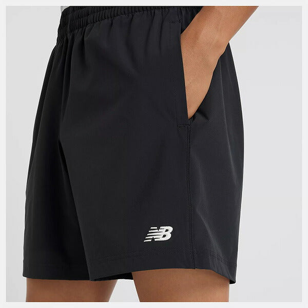 【ショップ限定エントリーでさらに+9倍】ニューバランスNewBalanceメンズハーフパンツワンポイントウーブンランニングスポーツウェアAMS51206-BK