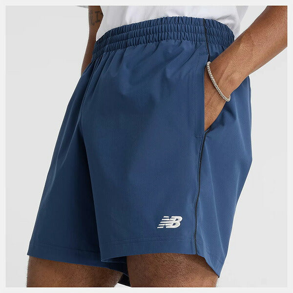 ニューバランスNewBalanceメンズハーフパンツワンポイントウーブンランニングスポーツウェアAMS51206-NNY