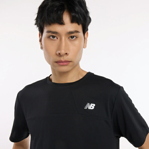 【ネコポス対応可】ニューバランスNewBalanceカラーブロックTシャツメンズ半袖シャツAMT53400-BK