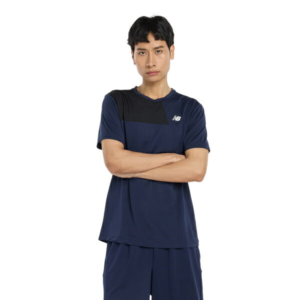 【ネコポス対応可】ニューバランスNewBalanceカラーブロックTシャツメンズ半袖シャツAMT53400-TNV