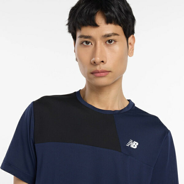 【ネコポス対応可】ニューバランスNewBalanceカラーブロックTシャツメンズ半袖シャツAMT53400-TNV