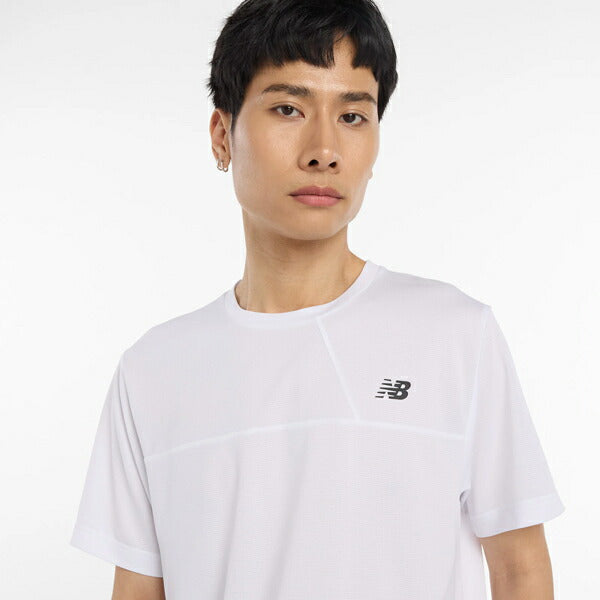 【ネコポス対応可】ニューバランスNewBalanceカラーブロックTシャツメンズ半袖シャツAMT53400-WT