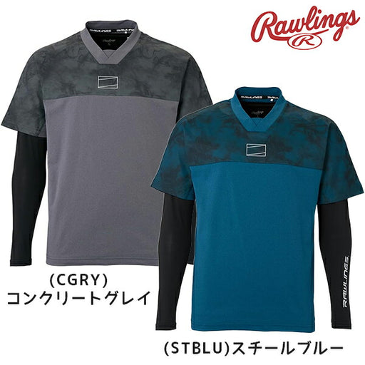 【ショップ限定エントリーでさらに+9倍】野球RAWLINGSローリングスメンズ大人用長袖VトップレイヤードセットアンダーシャツTシャツAUT15S01S