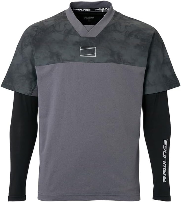 【ショップ限定エントリーでさらに+9倍】野球RAWLINGSローリングスメンズ大人用長袖VトップレイヤードセットアンダーシャツTシャツAUT15S01S