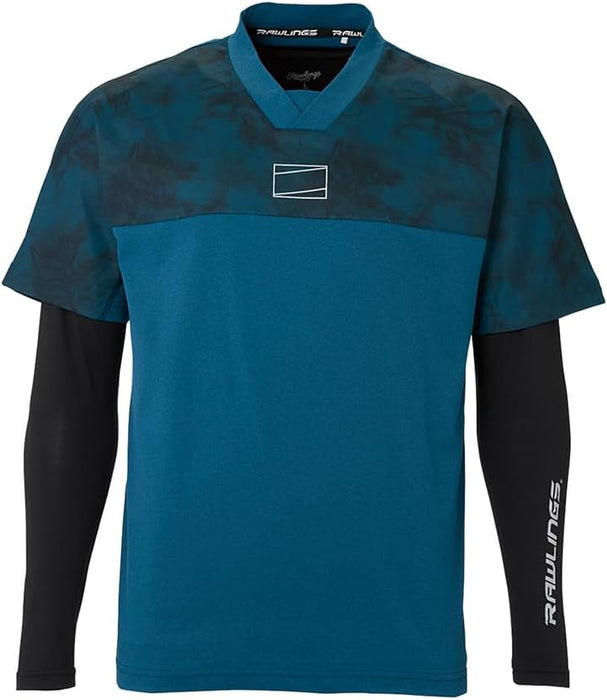 【ショップ限定エントリーでさらに+9倍】野球RAWLINGSローリングスメンズ大人用長袖VトップレイヤードセットアンダーシャツTシャツAUT15S01S