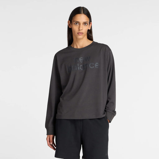 【ショップ限定エントリーでさらに+9倍】NEWBALANCEニューバランスレディースリラックスロングスリーブTシャツ長袖AWT53171-BLK