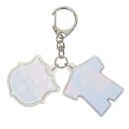 【ネコポス対応可】FCバルセロナオフィシャルアクリルキーホルダー2連チャームBCN87766サッカーラ・リーガサポーターグッズ