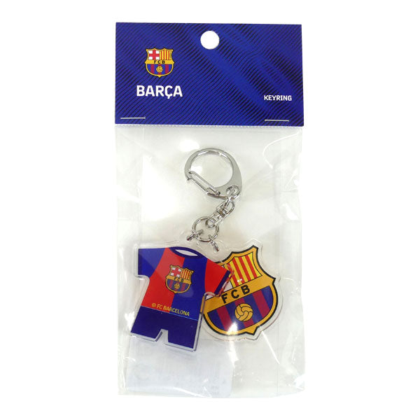 【ネコポス対応可】FCバルセロナオフィシャルアクリルキーホルダー2連チャームBCN87766サッカーラ・リーガサポーターグッズ
