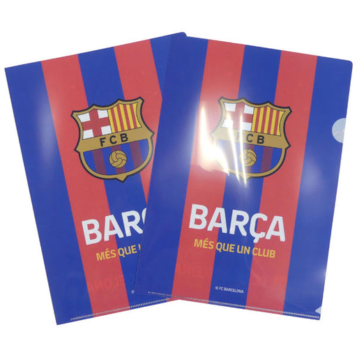 【ネコポス対応可】FCバルセロナエンブレムクリアファイル2枚セットBCN88055サッカーラ・リーガサポーターグッズ