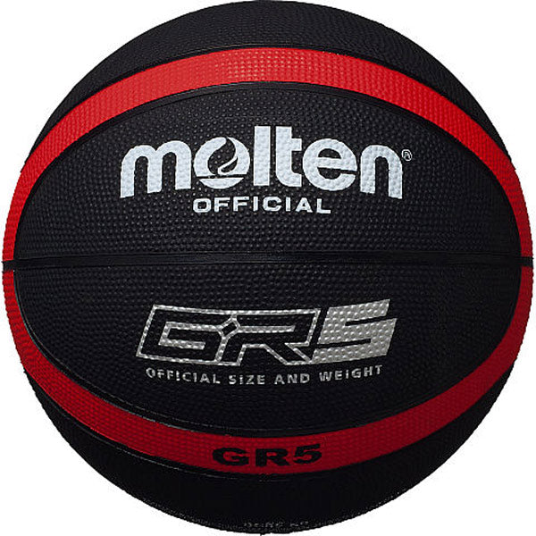 モルテンmoltenバスケットボールミニバスケット5号球屋外用ゴムボールBGR5-KRブラック×レッド
