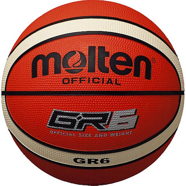 モルテンmoltenバスケットボール6号球屋外用ゴムボールBGR6-OIオレンジ×アイボリー