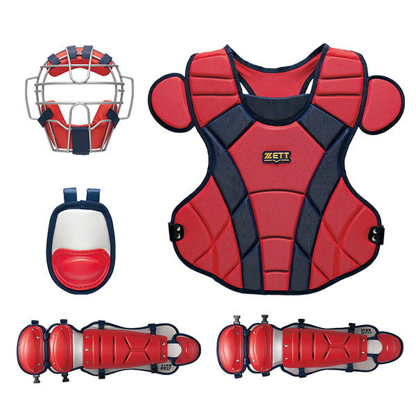 ZETTゼット野球軟式キャッチャー防具4点セットマスクプロテクターレガーツ専用袋付きBL3350-6429