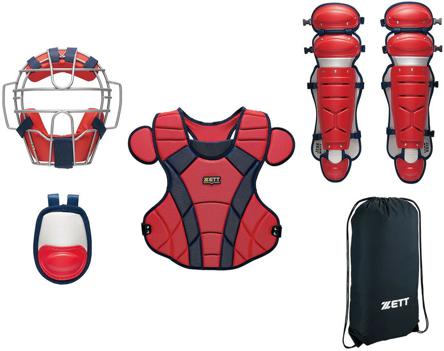 ZETTゼット野球軟式キャッチャー防具4点セットマスクプロテクターレガーツ専用袋付きBL3350-6429