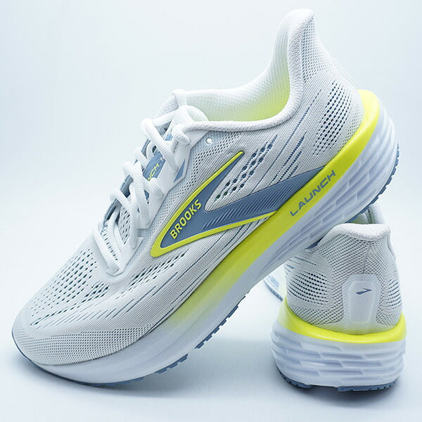 Launch12ブルックスBROOKSBRM4813-WXYホワイトイエローランニングシューズ