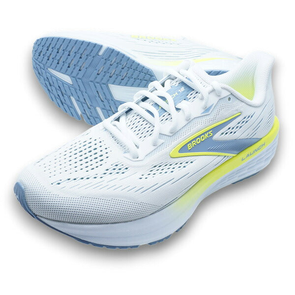 Launch12ブルックスBROOKSBRM4813-WXYホワイトイエローランニングシューズ