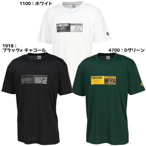 【ネコポス送料無料】コンバースCONVERSEメンズレディースバスケットボールゲームシャツ全胸中央BOXライングラフィCB251360プリントTシャツ半袖