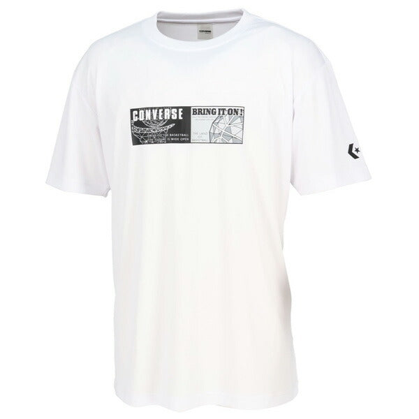 【ネコポス送料無料】コンバースCONVERSEメンズレディースバスケットボールゲームシャツ全胸中央BOXライングラフィCB251360プリントTシャツ半袖