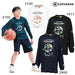 CONVERSEジュニアプリントTシャツミニバスバスケットボールウェアスポーツウエア吸汗速乾子ども用ロンT長袖トップスバスケシャツバスケT
