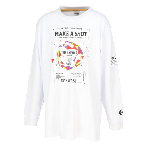 CONVERSEジュニアプリントTシャツミニバスバスケットボールウェアスポーツウエア吸汗速乾子ども用ロンT長袖トップスバスケシャツバスケT