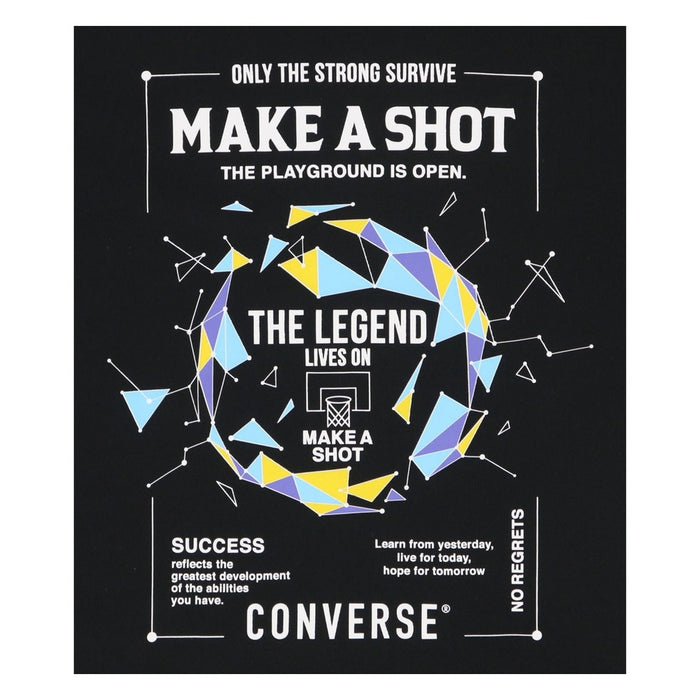 CONVERSEジュニアプリントTシャツミニバスバスケットボールウェアスポーツウエア吸汗速乾子ども用ロンT長袖トップスバスケシャツバスケT