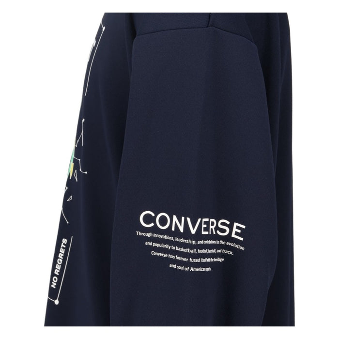 CONVERSEジュニアプリントTシャツミニバスバスケットボールウェアスポーツウエア吸汗速乾子ども用ロンT長袖トップスバスケシャツバスケT