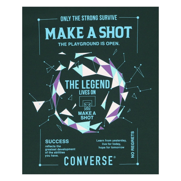 CONVERSEジュニアプリントTシャツミニバスバスケットボールウェアスポーツウエア吸汗速乾子ども用ロンT長袖トップスバスケシャツバスケT