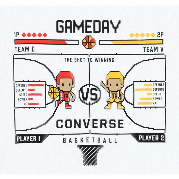 【ネコポス送料無料】コンバースCONVERSEジュニアバスケットボールゲームシャツGAMEグラフィックCB451352プリントTシャツ半袖