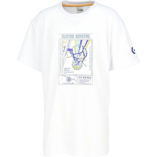 【ネコポス送料無料】コンバースCONVERSEジュニアバスケゲームシャツJr.プリントTシャツ全胸縦長ライングラフィック半袖子供CB451357