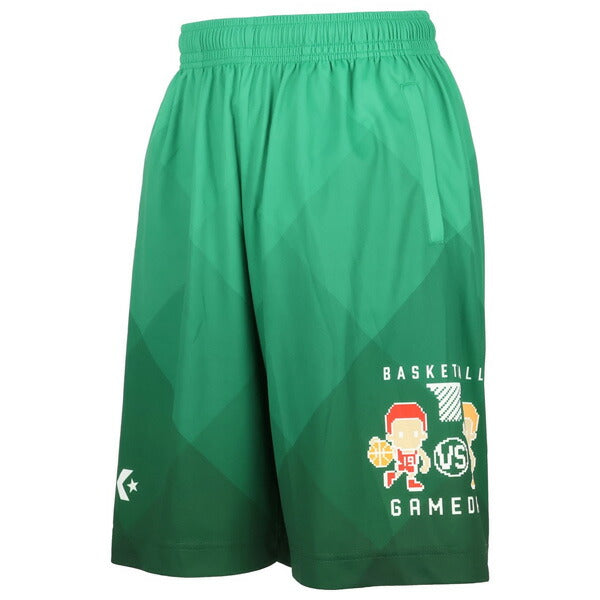 【ショップ限定エントリーでさらに+9倍】コンバースCONVERSEジュニアバスケットボールゲームパンツ総柄GAMEグラフィックCB451852プラクティスパンツポケット付き