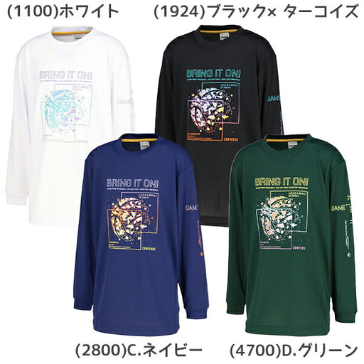 【ネコポス送料無料】コンバースCONVERSEバスケットボールジュニアJRプリントロングスリーブシャツ長袖ロングTシャツCB452355L
